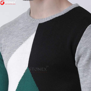 Pull-over en polyester personnalisé pour hommes, couleur unie, anti-rides, col rond pour l'hiver 100%, pull tricoté décontracté en polyester - Product Image 6