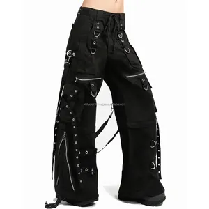 Women's Goth Cargo Pants Baggy Wide Leg Pants Vintage Casual