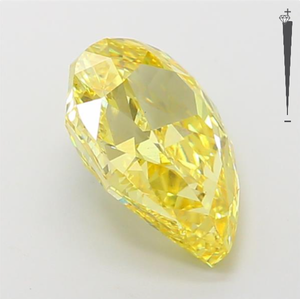 Diamant synthétique cultivé en laboratoire, 3,53 carats, jaune fantaisie VS2, taille poire CVD, diamant non monté, certifié IGI - Product Image 4