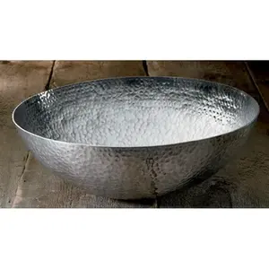 Cuenco de Metal de diseño antiguo grande, cuenco de servicio de Metal decorativo con acabado antiguo para uso en el hogar, Hotel, restaurante - Product Image 3