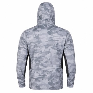 Sudadera con Capucha de Camuflaje para Hombre, Protección Solar UPF 50, Secado Rápido, Chaqueta de Pesca de Poliéster, Estampado de Logotipo Frontal - Product Image 3