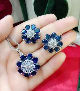 American Diamond Sparkling pendant Indian Jewellery set with same matching <b>earrings</b> and pendant <b>chain</b> for all function and party - Product Image 3