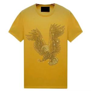 Camiseta de Algodón Extra Grande Unisex para Hombre, Camiseta con Estampado Personalizado, Camiseta Gráfica con Pedrería de Manga Corta, Ropa de Calle de Moda - Product Image 3