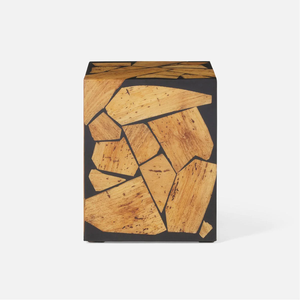 Taburete artesanal de resina epoxi y madera para sala de estar, oficina, hogar, decoración, muebles para el hogar ecológicos - Product Image 5