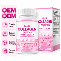 Capsules de collagène multi-peptides à marque privée avec biotine, vitamine C et acide hyaluronique pour la peau, les cheveux et le soutien des articulations