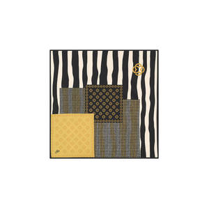 Black Cotton Twill Square Pattern Fashion Scarf - Product Image 1