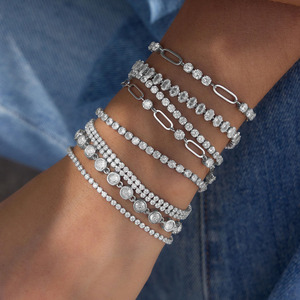 MIRADIA Bracciale Impermeabile Placcato Oro con Zirconi, Gioiello di Marca Famosa in Acciaio Inossidabile, Braccialetto alla Moda - Product Image 2