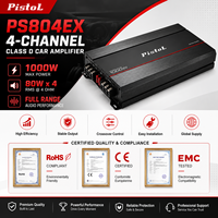 4 Kanal Sınıf AB Tam Aralıklı Araç Ses Amplifikatörü 1000W Maksimum Güç 4 Ohm Stereo Güç Amplifikatörü Araç Hoparlör Ses Sistemi için