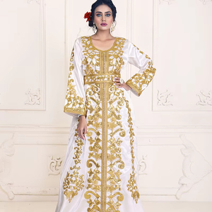 Kaftan islámico marroquí moderno para mujer Vestido de playa largo hasta el suelo con suministro ODM de manga larga transpirable - Product Image 1