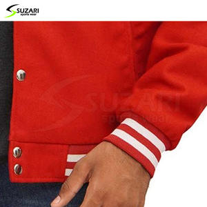 Veste universitaire en laine pour hommes High Street Light de haute qualité coupe-vent respirant en toile tricotée col montant Style Letterman hiver - Product Image 6