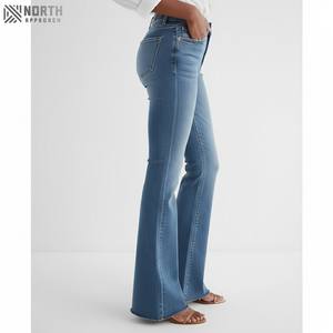 Wholesale Custom <b>Women</b> Straight 3D Ripped Denim <b>Jeans</b> Breathable Casual Mid Waist - Product Image 6