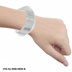 Handmade <b>Clear</b> <b>Resin</b> Chunky BangleTransparent Statement Bracelet Eco Friendly Minimalist Stackable Jewelry for Women - Product Image 2