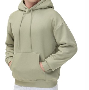 Sweats à capuche pour hommes Logo personnalisé Basics respirant en coton de couleur unie de grande taille Sweat à capuche d'hiver en polaire de qualité supérieure à quantité minimale de commande bas - Product Image 5