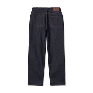 Pantalon droit taille haute semi-ample en denim brut avec tissu en toile INDIGO West Grand <span class=keywords><strong>Boulevard</strong></span> - Product Image 2