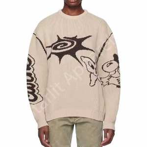 2025 dernière meilleure mode pour hommes Logo personnalisé sweat OEM tricot col rond pull hiver Anti-rides Anti-rétrécissement broderie - Product Image 2