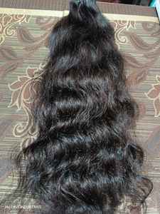 Suministro a granel Extensiones de cabello Remy indio sin procesar Paquete de cabello humano virgen natural de doble trama Grado de máquina - Product Image 5