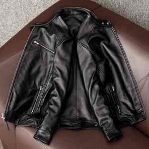 Chaqueta de Invierno para Motociclistas, Chaqueta de Cuero con Cuello de Piel Sintética de Cordero para Hombre - Product Image 5