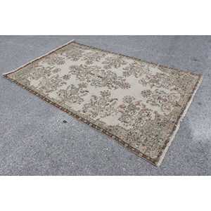 พรมวินเทจตุรกีขนาด 5.7x8.8 ฟุต พรมขนาดใหญ่ พรมขนสัตว์สีเบจ - Product Image 2