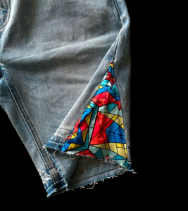 Custom Distressed Embroidery Denim Shorts <b>Men</b> Acid Wash Baggy Jorts High Quality Ripped Quick Dry OEM Summer <b>Elastic</b> <b>Waist</b> - Product Image 4