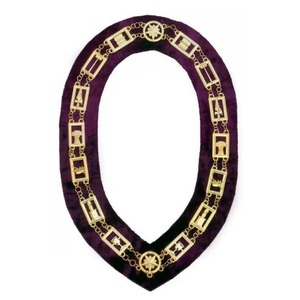 Tablier maçonnique personnalisé en gros Ordre de l'étoile de l'Est OES Fashion avec collier en chaîne - Product Image 4