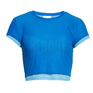 Top court d'été à manches courtes T Shirts Femmes T-shirt O Neck High Waist Crop Female Crop Top T Shirts - Product Image 1