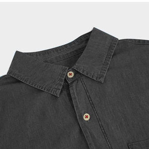 Chemises en denim de coton à manches longues de la meilleure qualité, chemise décontractée pour hommes, produits les plus vendus avec logo personnalisé, chemises pour hommes - Product Image 4