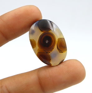 พลอยอาเกตทรงหลังเบี้ยตาธรรมชาติ30X21X7MM เรียบทรงรีสำหรับทำเครื่องประดับ - Product Image 2