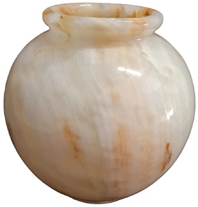 Maceta de ónix blanco natural, maceta de mármol Matka de ónix, maceta de piedra de ónix anhelada a mano - Product Image 5