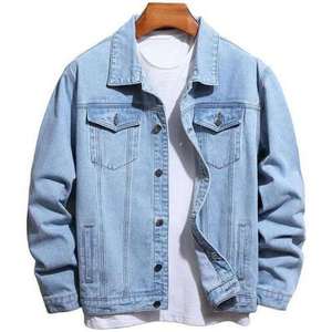 Veste en jean en gros Jaune Rose Vêtements de rue pour hommes Veste en jean pour hommes Streetwear Trou Hip Hop Veste en jean décontractée - Product Image 1