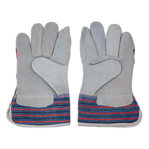 Meilleure performance Protection des mains de sécurité industrielle Gants de travail en cuir de vachette fendu Résistant à l'abrasion Gréeur canadien - Product Image 1