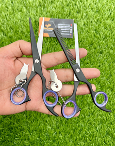 Tijeras de adelgazamiento de peluquero de acero inoxidable sostenible, herramienta de corte de pelo de hoja recta de nuevo estilo con función de seguridad, herramienta de belleza - Product Image 6