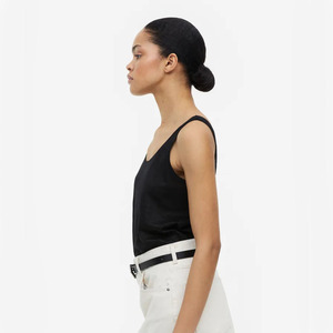 Most Fashionable Women 100% Cotton <b>Black</b> Colour Scoop Neck Sleeveless <b>Summer</b> <b>Top</b> For Sale In Bulk Quantity - Product Image 5