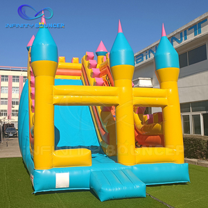 Château gonflable à bas prix directement de l'usine, couleurs vives avec toboggan à tourelle - Structure de jeu extérieure pour enfants très rentable - Product Image 3