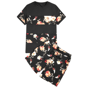 Ensemble d'été décontracté personnalisé pour hommes T-shirt à manches courtes et short 2 pièces au genou pour hommes - Product Image 1