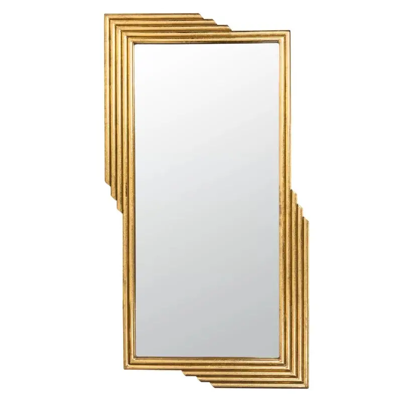 Moroccan manufactured In India Unique Decorative Gold Rectangle Metal Frame Wall Hanging Mirror For Resort Restaurants Hotel Use
