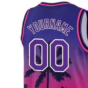 Camiseta de algodón 100% para hombres suelta fit impresa 2025 nueva moda al por mayor de alta calidad al por mayor equipo de baloncesto Jersey personalizado - Product Image 3