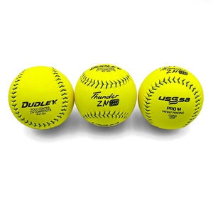<span class=keywords><strong>Pelota</strong></span> de Softbol de Cuero Amarillo Óptico de 12 Pulgadas, <span class=keywords><strong>Pelota</strong></span> de Softbol Profesional Personalizada con Costura Plana y Núcleo de Poliéster - Product Image 6