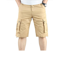 Shorts cargo en toile tricotée pour hommes, décontractés, coupe-vent, respirants, écologiques, séchage rapide, anti-plis, 100 % coton, grandes tailles