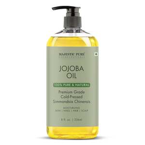 Aceite de Jojoba Puro Majestic 8 Fl Oz 100% Puro Natural Prensado en Frío Para Piel, Cabello y Cuero Cabelludo - Product Image 1
