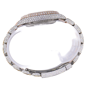 Montre en acier inoxydable sertie de moissanite avec logo personnalisé - Product Image 4