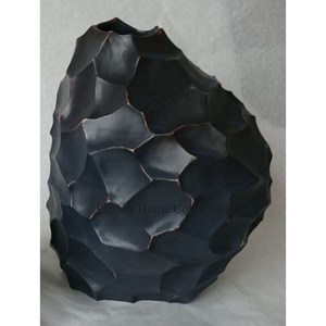 New Events Tabletop Dining Centerpiece Flower Vase Black Color Powder Coated <b>Large</b> Size Hammered Texture Design Handmade <b>Planter</b> - Product Image 1