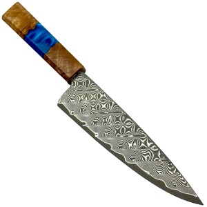 Venta al por mayor de pedidos a granel personalizados OEM ODM servicio profesional Venta caliente de acero de Damasco cocina Chef cuchillo mango de madera de Olivo - Product Image 1