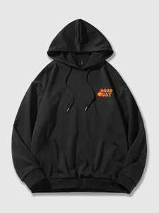 เสื้อสเวตเตอร์ผ้าฟลีซแบบสวมศีรษะสำหรับผู้ชายเสื้อมีฮู้ดแบบสวมศีรษะผ้าคอตตอน100% แนววินเทจใส่สบายพร้อมโลโก้ยกสูงและคอปกเสื้อมีฮู้ดสำหรับฤดูหนาว - Product Image 2