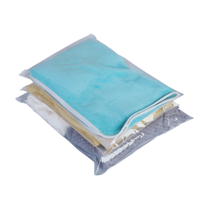 T-shirt à fermeture éclair recyclé étanche personnalisé sac de maillot de bain emballage en plastique transparent givré avec logo pour vêtements à fermeture éclair - Product Image 6