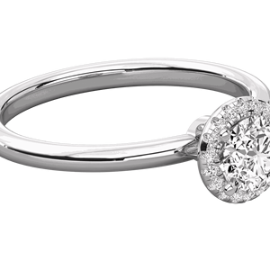 แหวนหมั้นเพชรเม็ดกลมเล็กชุดวงแหวนรัศมีคลัสเตอร์ - Product Image 1