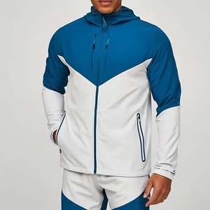 Chaqueta cortavientos ligera personalizada para hombre, impermeable, reflectante, con cremallera, bolsillo, bloque de Color sólido para invierno, nueva colección - Product Image 4