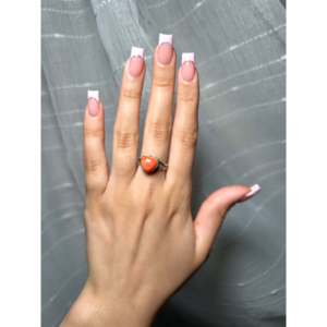 Navajo Handmade <b>Statement</b> <b>Ring</b> Spiny Oyster & Platinum with Natural Coral & Turquoise Size 6.75 Everyday Wear - Product Image 5