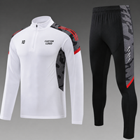 Ensemble de survêtement d'entraînement OEM demi-zip à manches longues pour homme, respirant et anti-humidité, veste de sport et pantalon de jogging avec poches, automne, 100%