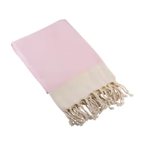 Serviette de bain plage 100% coton Pestimal-Guimauve rose