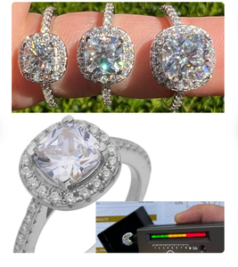 925 Sterling Silver Halo Design Moissanite Diamond ring hip hop jewellry customized diamond ring - Product Image 1